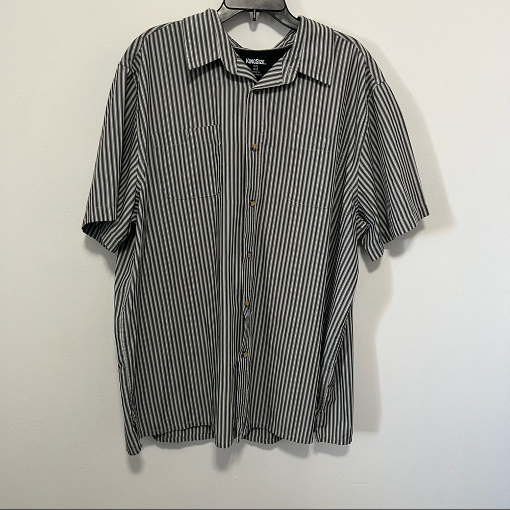 King size mens stripe button up Sz 2x